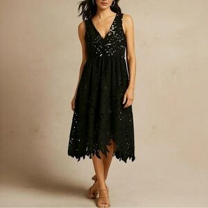 DRESS THE POPULATION Rita Floral Lace Dress